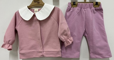 Bebe Yakalı Reglan Kol 2'li Kız Takım