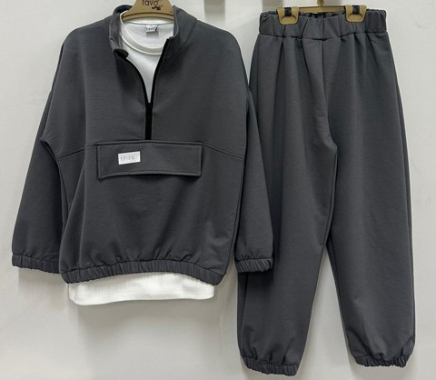 Basic Yarım Fermuarlı 3'lü Erkek Takım