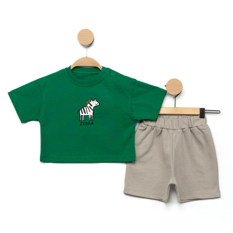 Üç Hayvan Baskılı 2'li Erkek Takım