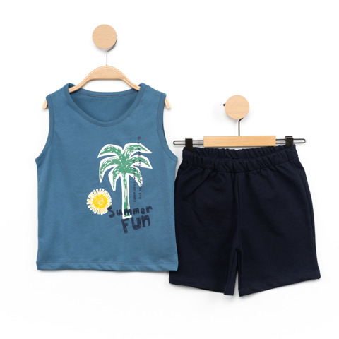 Summer Fun Baskılı 2'li Erkek Atlet Takım — image 3