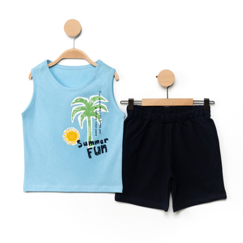 Summer Fun Baskılı 2'li Erkek Atlet Takım — image 2