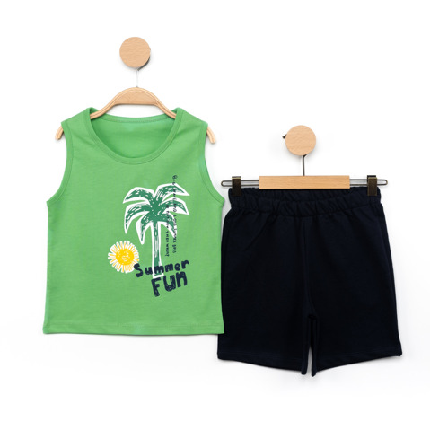 Summer Fun Baskılı 2'li Erkek Atlet Takım — image 4