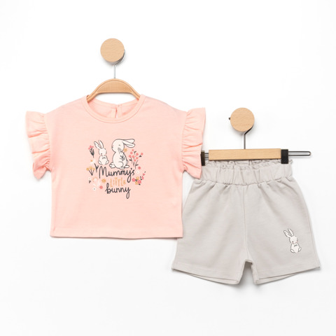 Mummy Bunny Baskılı 2'li Kız Takım